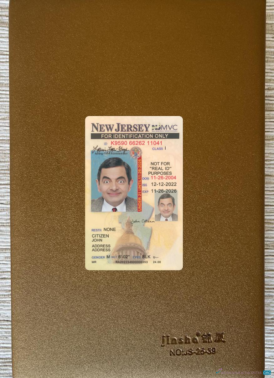 Download USA New Jersey under 21 ID card photolook front Photoshop template